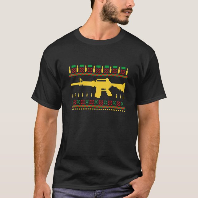 T-shirt Gun Ugly Dad Uncle Gun Christmas (Devant)
