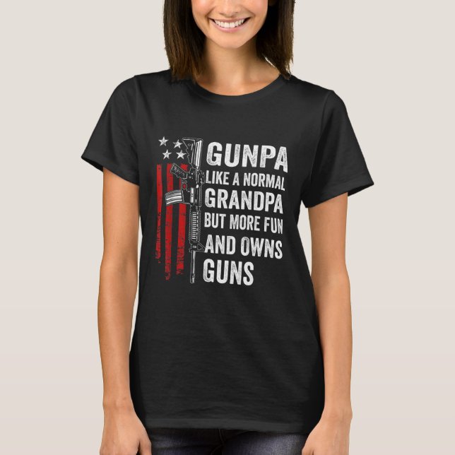 T-shirt Gunpa Comme Un Grand-Père Normal Mais Plus Amusant (Devant)