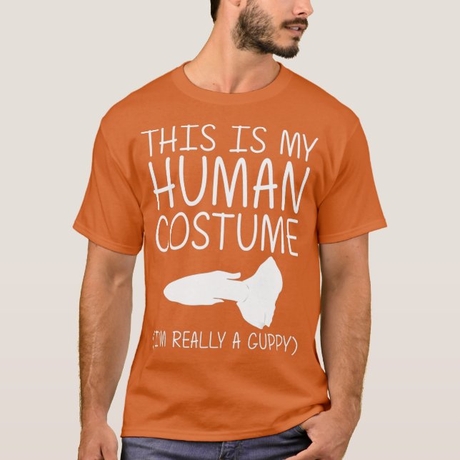 T-shirt Guppy Easy Halloween Costume humain Rainbow poisso (Devant)