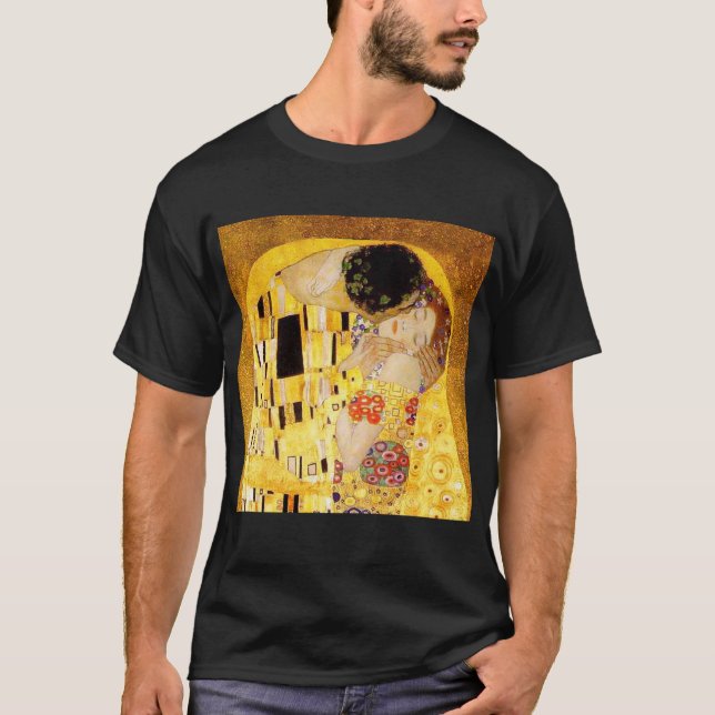 T-shirt Gustav Klimt La Peinture Classique Du Kiss (Devant)