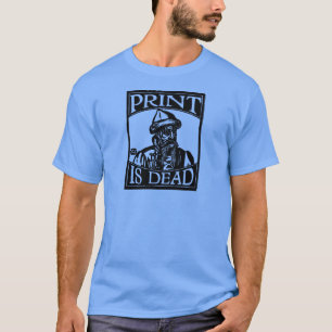 T-shirt Gutenberg "copie est mort" de la gravure sur bois