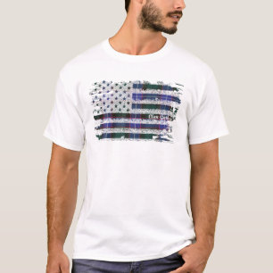 T-shirt Guthrie Nom American Flag Scottish Clan Tartan
