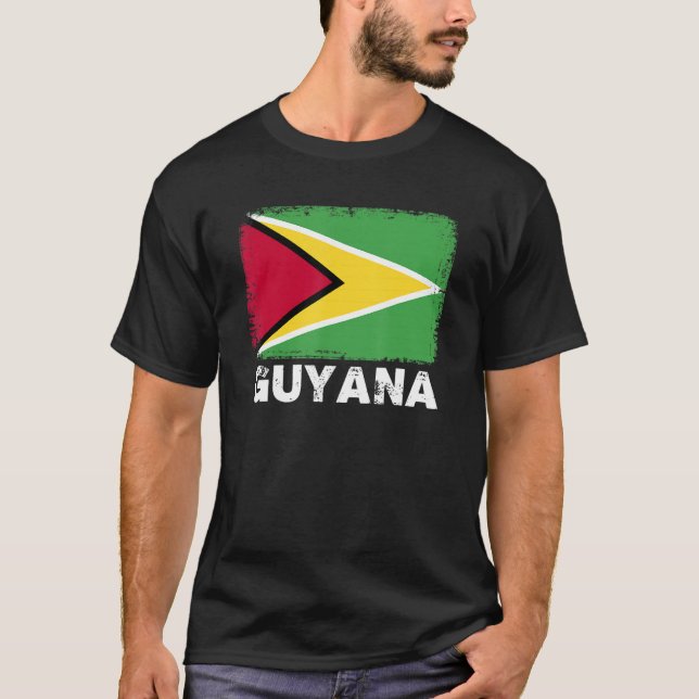 T-shirt Guyana Drapeau Soutien Guyane Personnes Femmes Hom (Devant)
