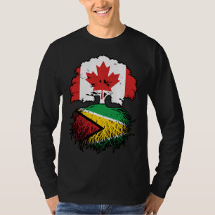 T-shirt Guyana Guyane Drapeau canadien des racines d'arbre