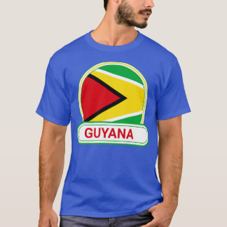 T-shirt Guyana Pays Badge Guyana Drapeau