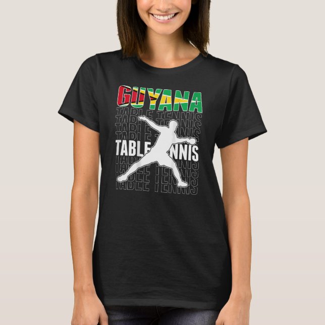 T-shirt Guyana Ping Pong Guyane Table Tennis Team Suppo (Devant)