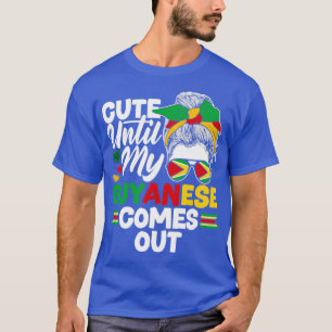 T-shirt Guyane Guyanaise Guyana Drapeau mignon jusqu'à mon