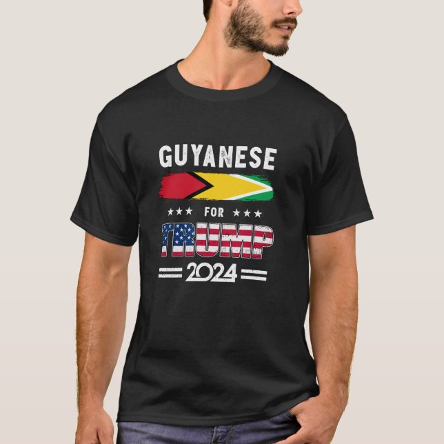 T-shirt Guyaneses pour Trump 2024 Guyana Drapeau Patriotiq (Devant)