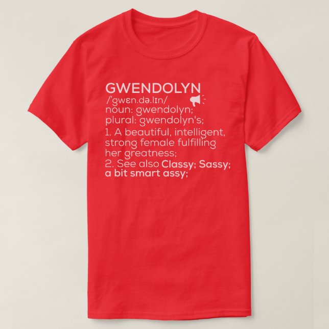 T-shirt Gwendolyn Nom Gwendolyn Définition Gwendolyn Fema (Design devant)