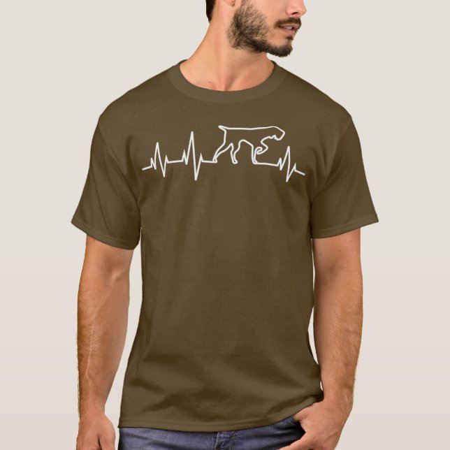 T-shirt GWP DRAHTHAAR Heartbeat Amoureux des chiens chasse (Devant)