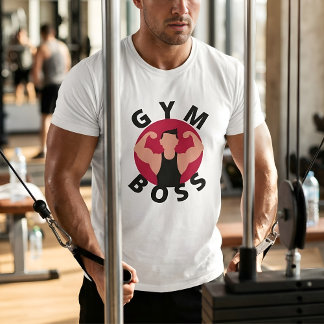 T-shirt Gym Boss Fitness Red Sun Graphic Workout