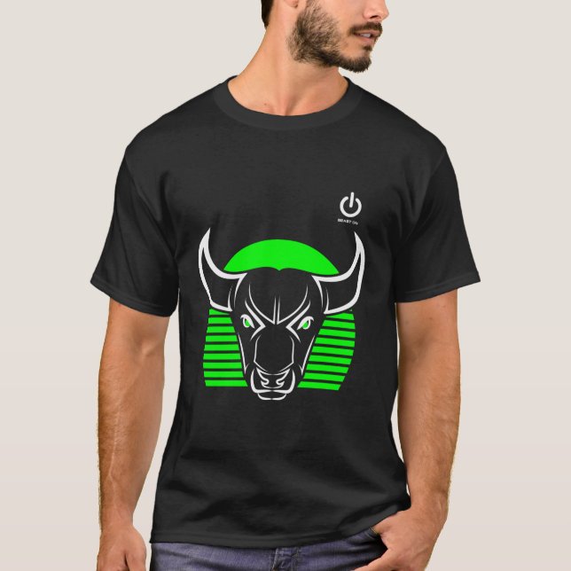 T-shirt Gym Bull Head Green Gym Bodybuilding Fitness Train (Devant)