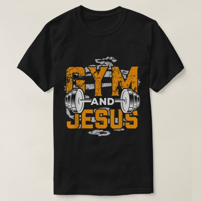 T-shirt Gym et Jésus Chemise Jésus Entraînement Jésus chré (Design devant)