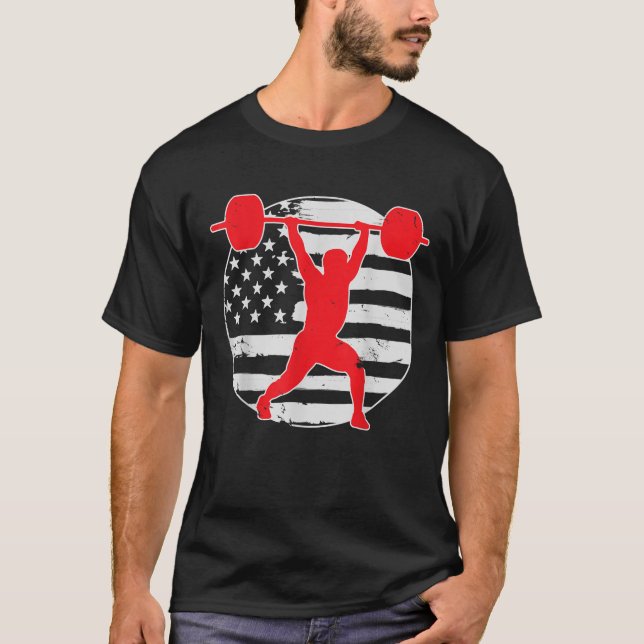 T-shirt Gym Gym Américain Drapeau 4 juillet Vi (Devant)