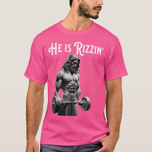 T-shirt Gym Lifting Muscles Ripped Il Rizzin Jesus Weig (Devant)