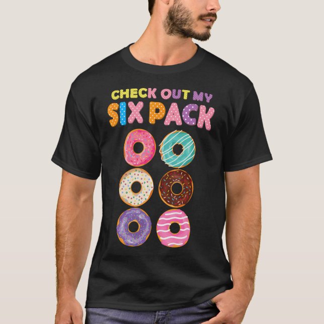 T-shirt Gymnase Amusante Découvrez Mon Pack Six Donut Funn (Devant)