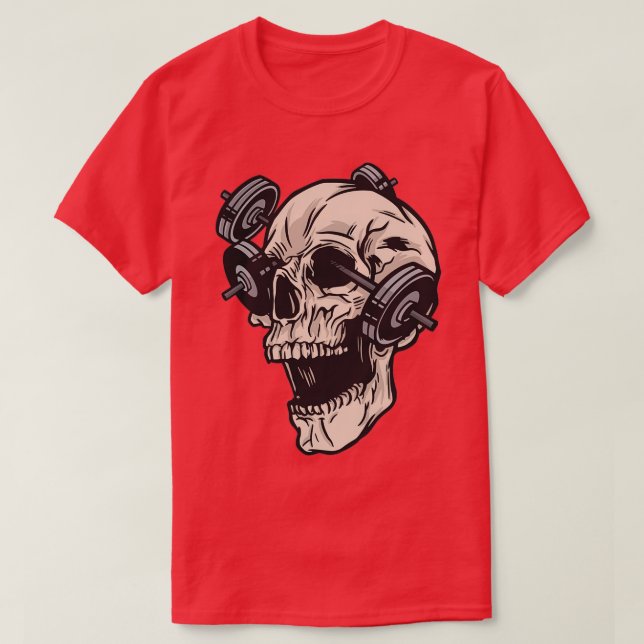 T-shirt Gymnase Skull Gym Conception d'entraînement (Design devant)