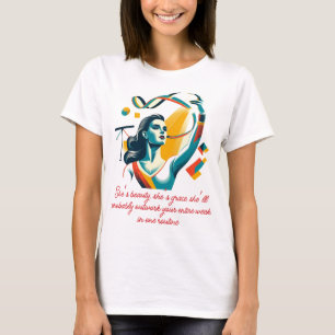 T-shirt Gymnaste élégant dans le style Art Rétro