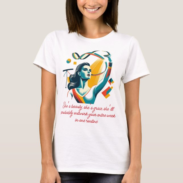 T-shirt Gymnaste élégant dans le style Art Rétro (Devant)
