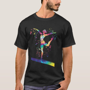 T-shirt Gymnaste sur poutre filles enfants gymnastique art