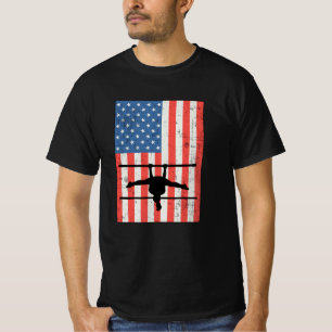 T-shirt Gymnastique américain Drapeau Bars poutre Gymnaste