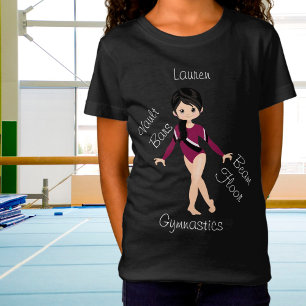 T-Shirt Gymnastique Cheveux noirs, Yeux Brown, Leo Bourgog