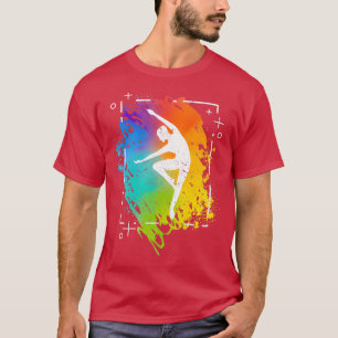 T-shirt gymnastique couleurs arc-en-ciel acrobatie acro gy