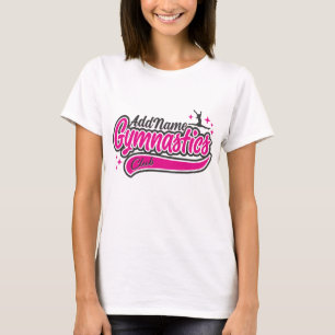 T-shirt Gymnastique de saut écarté personnalisé NOM