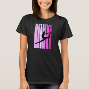 T-shirt Gymnastique des filles rétro Croire mignonne Gymna