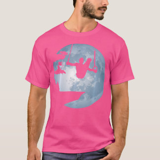T-shirt Gymnastique Devant La Pleine lune Silhouette Bague