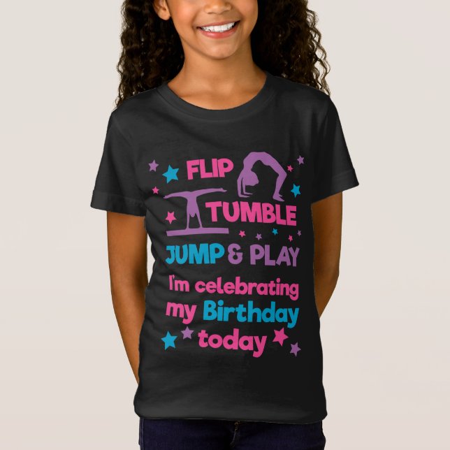 T-Shirt Gymnastique féminine fête d'anniversaire (Devant)