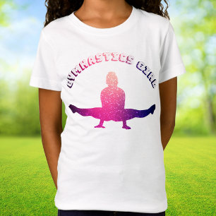 T-Shirt Gymnastique Girl Galaxy rose violet