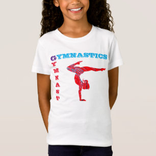 T-Shirt Gymnastique Gymnaste Rouge + Bleu = Abstrait viole