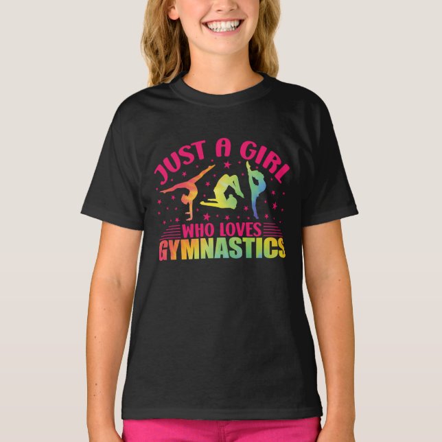 T-shirt Gymnastique Gymnastique Juste une fille qui aime l (Devant)
