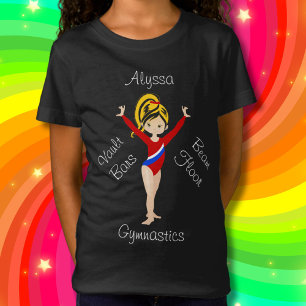 T-Shirt Gymnastique Noir / Blonde, Yeux de brume, Léotard 