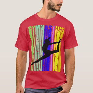 T-shirt Gymnastique Rétro Anniversaire Gymnaste Filles Col