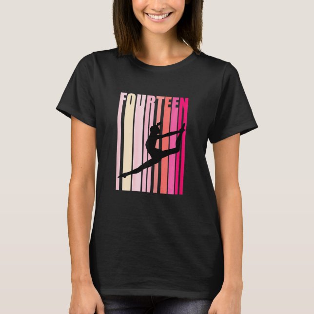 T-shirt Gymnastique rétro féminine 14ème 14 quatorzième an (Devant)
