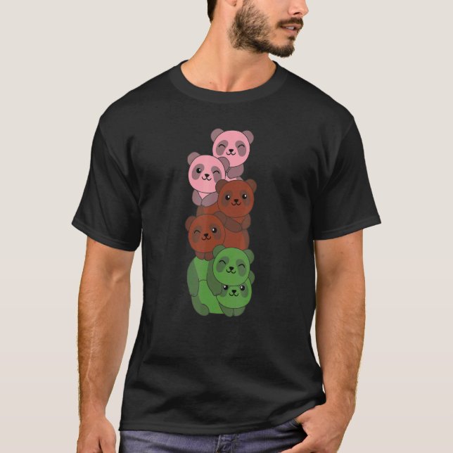 T-shirt Gynosexuel Drapeau Fierté Lgbtq Pandas Gynosexuel (Devant)