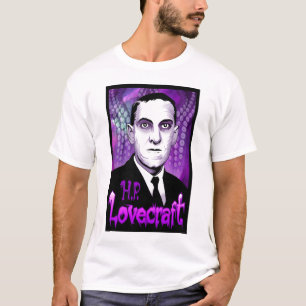T-shirt H.P. Portrait de Lovecraft (pourpre)