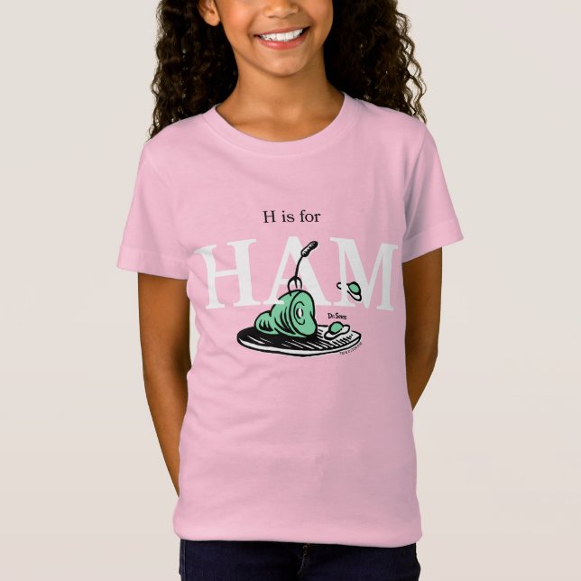 T-Shirt "H pour JAMBON" | Conception de l'alphabet (Devant)