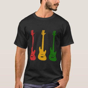 T-shirt Habb T's Rastafarian Guitare Rasta Pour Reggae