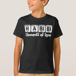 T-shirt Habibi Éléments de l'amour Tableau périodique Mot