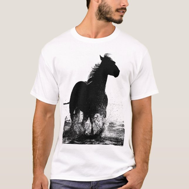 T-shirt Habillage Hommes Personnalisé Courir Cheval Pop Ar (Devant)