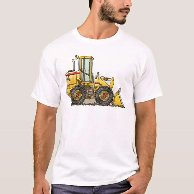 T-shirt Habillement de construction de chargeur de pneu en (Devant)