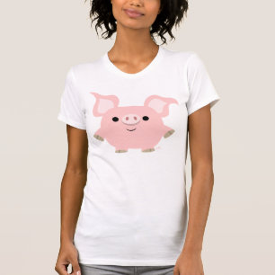 T-shirt Habillement de femmes de porc de bande dessinée d