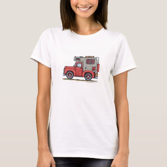 T-shirt Habillement du campeur rv de camion pick-up (Devant)