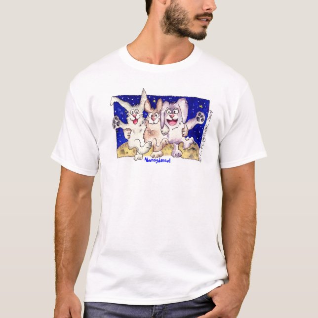 T-shirt Habillement mignon de lapins de lune de lapin de (Devant)