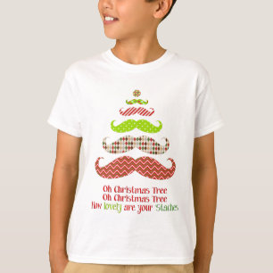 T-shirt Habillement modelé d'arbre de Noël de moustache