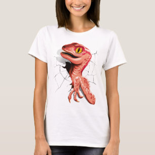 T-shirt Hachure de dinosaure de vélocirapeur réaliste