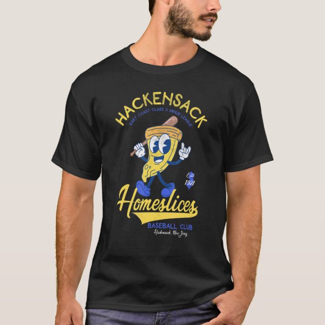 T-shirt Hackensack Homeslices Retro Mineure Ligue de Baseb (Devant)